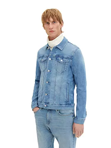 TOM TAILOR Uomo Giacca di Jeans 1035658, Blu, XXL