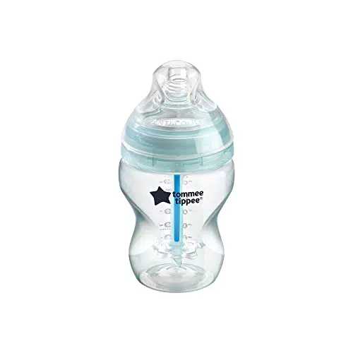Tommee Tippee Anti-Colic Baby Bottle, Slow Flow Breast-Like Teat and Unique Anti-Colic Venting System