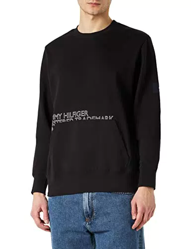 Tommy Hilfiger Felpa Uomo Badged Graphic Crewneck senza Cappuccio