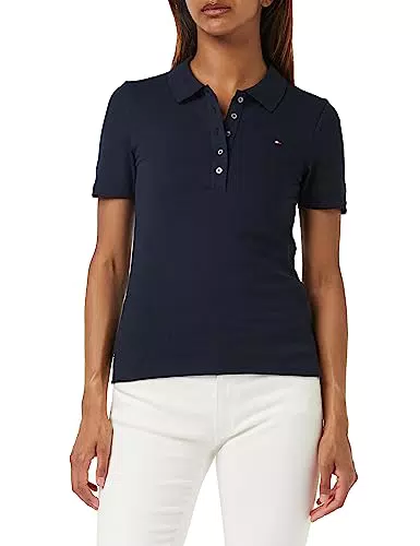 Tommy Hilfiger Maglietta Polo Maniche Corte Donna 1985 Slim Pique Slim Fit