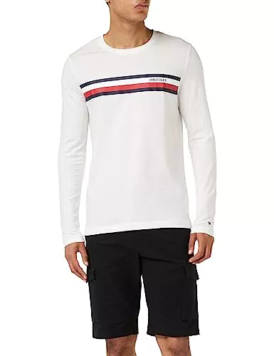 Tommy Hilfiger RWB Monotype Chest Stripe LS Tee Magliette L/S