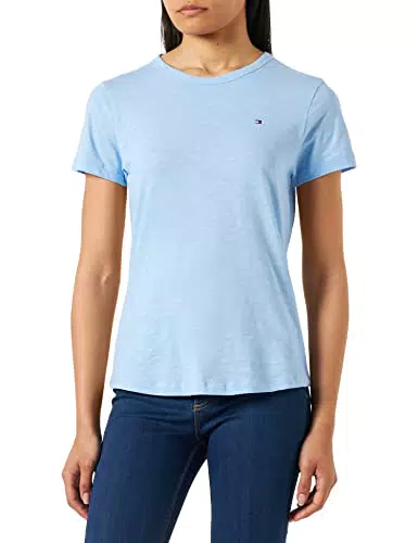 Tommy Hilfiger T-shirt Maniche Corte Donna 1985 Slub Slim Fit