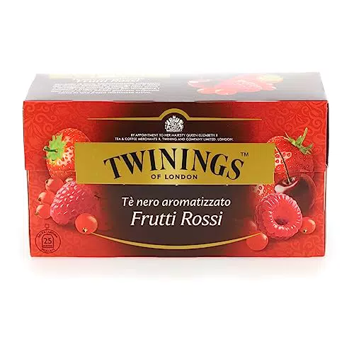 Twinings Tè Nero ai Quattro Frutti Rossi, 25 Filtri