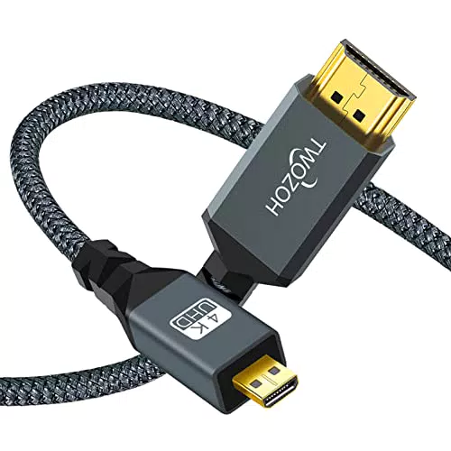 Twozoh - Cavo Micro HDMI a HDMI 1M, Micro HDMI Tipo D a HDMI Tipo A supporta 4K/60Hz 1080P 2.0a/b 2.0/1.4a