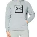 Under Armour Rival Fleece Box Logo Hoodie Felpa con Cappuccio