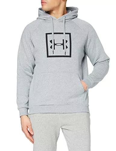 Under Armour Rival Fleece Box Logo Hoodie Felpa con Cappuccio