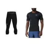 Under Armour UA HG 3/4, Leggings Uomo, Black White, L & UA HG Comp