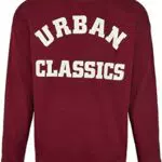 Urban Classics College Print Crew Felpa, Bordeaux