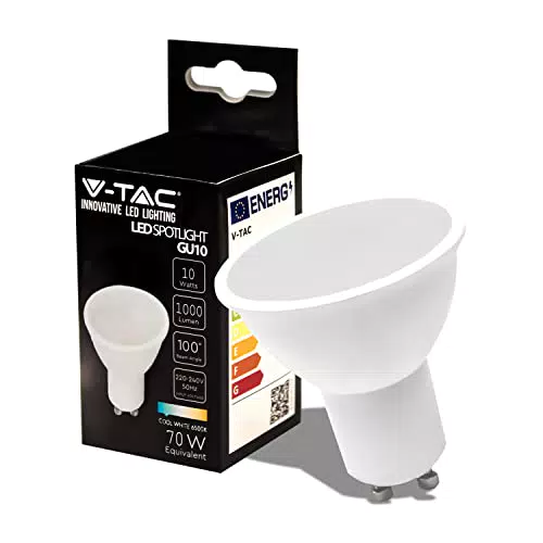 V-TAC Lampadina LED GU10-10W 1000 Lumen - Alta Luminosità - Faretto Led GU10 per Massima Efficienza e Risparmio Energetico - 6500K Luce Fredda
