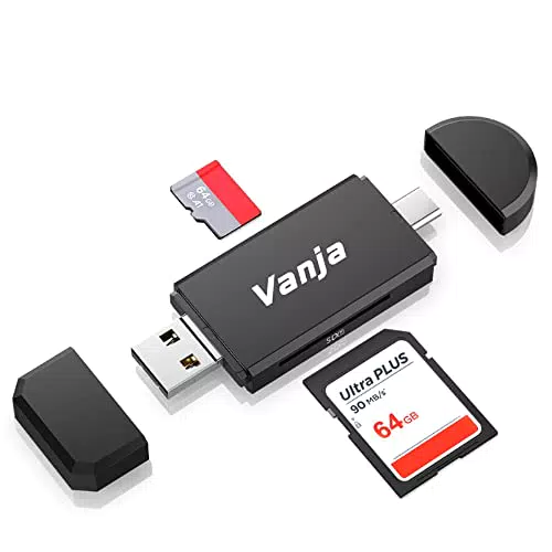 Vanja USB 2.0 Lettore di Schede SD/Micro SD, USB OTG USB Tipo C