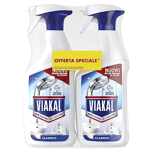 Viakal Spray Anticalcare, Confezione da 2 x 720ml, Regolare