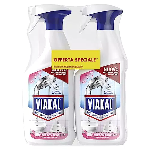 Viakal Profumo Fresco Spray Per Rimuovere Fino Al 100% Di Calcare Con Tecnologia Anti-Goccia