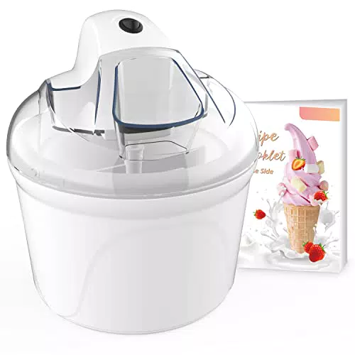 VIHOOM Gelatiera Elettrica, 1, 5 L Gelatiera Turbina per Ghiaccio