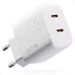 VOLTME Caricatore USB C Doppio Porta 35W Bianca, Caricatore Tipo C Rapido GaN PD 3.0 & PPS