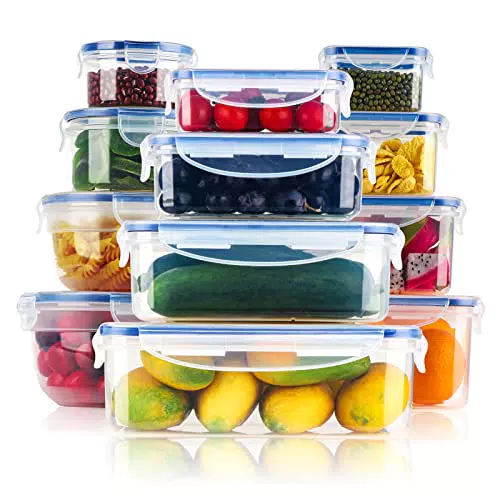 WayEee Contenitori per Alimenti Cucina 12 Pezzi, Barattoli Ermetici per Alimenti Set Conservazione Plastica con Coperchio per Cibo Senza BPA per Pasta