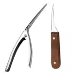 Yardwe - 2 gamberetti Deveiner in acciaio inox gamberetti pelapatate gamberetti pulitore coltello gamberetti per cucina