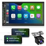 ZKJAYOE Autoradio 2 DIN Compatibile con Apple CarPlay & Android Auto & Assistente Vocale