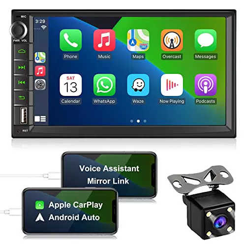 ZKJAYOE Autoradio 2 DIN Compatibile con Apple CarPlay & Android Auto & Assistente Vocale