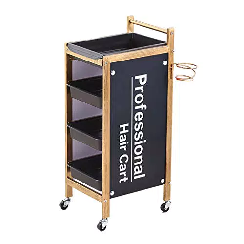 Zzmop Carrello de Parrucchiere, 4-5 Ripiani con Porta-phon e Maniglie