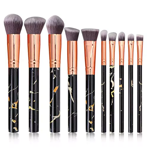 10 pennelli per trucco in marmo, set di pennelli Kabuki sintetici di alta qualità