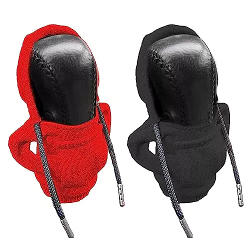2PCS Copri Pomello Cambio Auto, Copertura Della Felpa Con Cappuccio Della Manopola Del Cambio