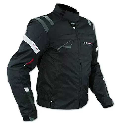 A-Pro Giacca Sport Touring Moto Cordura CE Protezioni Sfoderabile Scooter Nero M