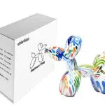 alslovkar Scultura per cani con palloncino, decorazione per cani in resina