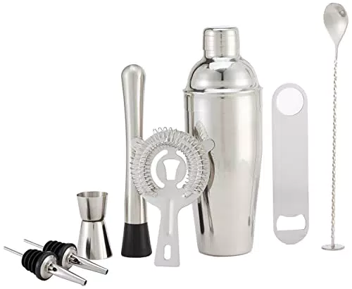 Amazon Basics 8 unità strumenti da bar in acciaio inox