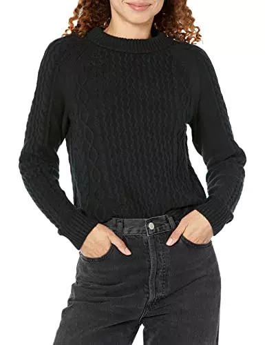 Amazon Essentials Maglione a Trecce Donna, Nero, M