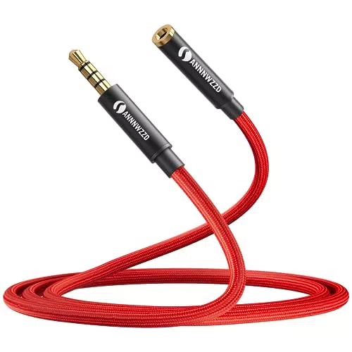 ANNNWZZD Prolunga Jack 3, 5mm, Cavo Aux, 4 Poli Cavo Jack Maschio Femmina per Microfono