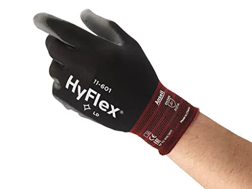 Ansell HyFlex 11-601 Guanti da Lavoro Sottili, Fodera Elastica con Rivestimento in Poliuretano