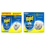 Antizanzare e Mosche Elettrico, Confezione da 3 Ricariche + Raid Night & Day 1 Diffusore con 1 Ricarica