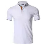 Polo da Uomo a Manica Corta, Bianco, XXL