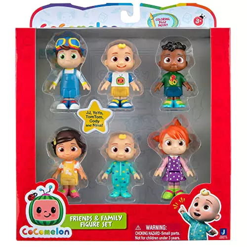 Bandai - CoComelon, Confezione 6 Action Figure 7 cm da Collezionare