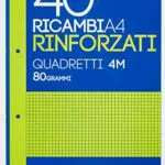 Blasetti Ricambi Rinforzati, Rigatura 4M, Confezione da 40 fogli
