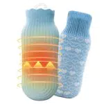 Borsa Acqua Calda D'acqua Calda con Coperchio, Copertura in Maglia Premium 550ML Borse Acqua Calda
