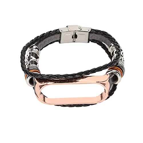 Braccialetti Smartwatch, Cinturino in Pelle Compatibile Compatibile con Xiaomi Mi Band 6 Bracciali Cinturini per Cinturini retrò in Stile Etnico
