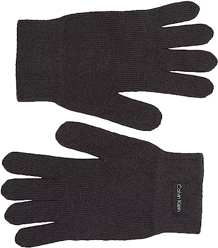 Calvin Klein Guanti in Maglia Essenziali Lavorati, CK Black