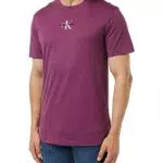Calvin Klein Jeans Maglietta Monologo Regular S/S, Amaranth
