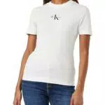 Calvin Klein Jeans Maglietta Monologo Slim Fit S/S, Bright White