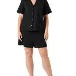 Calvin Klein Set Pigiama Donna Corto, Nero, XL