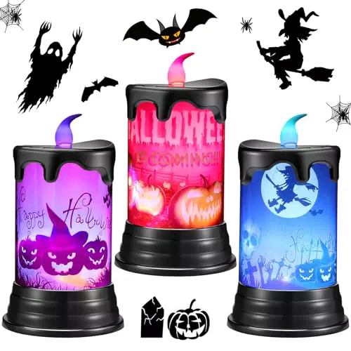 Candele a pilastro per Halloween, senza fiamma, per Halloween
