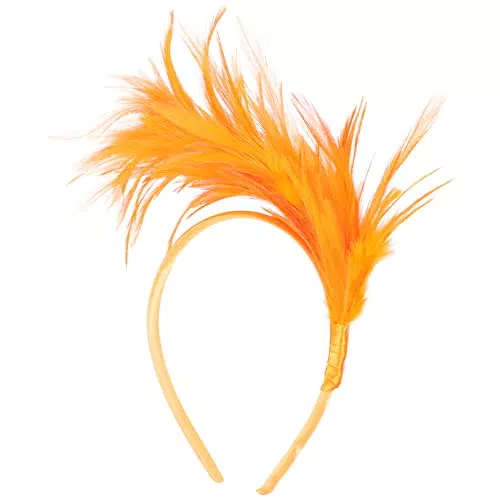 Cerchietto per con per Halloween, Arancia Copricapo di Fascia di Fascinator per Cocktail Nozze Festa del tè Vintage Mascherata Accessori