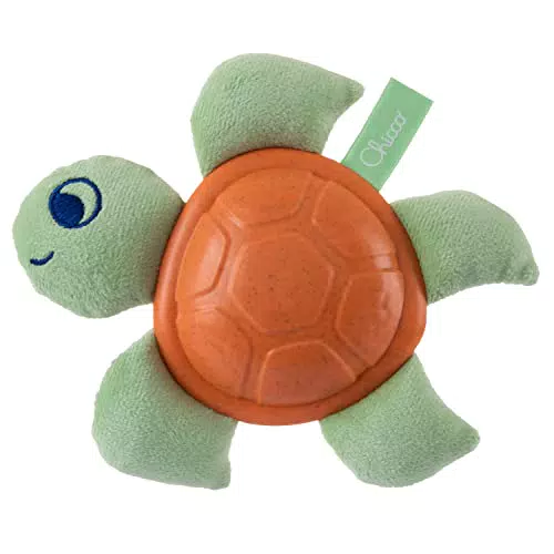 Chicco Peluche Baby Tartaruga ECO+, Trillino in Tessuto