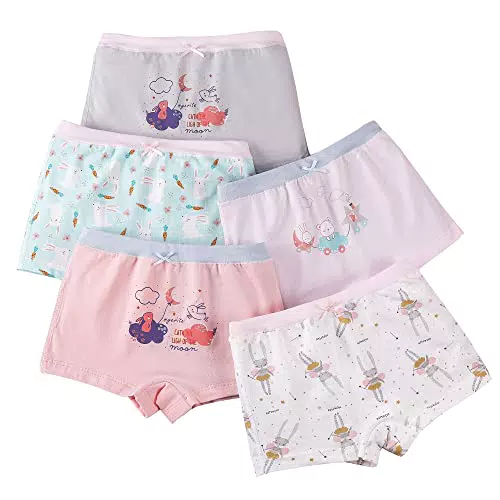 CM-Kid Biancheria Intima Boxer Femminile Set 5 Pezzi