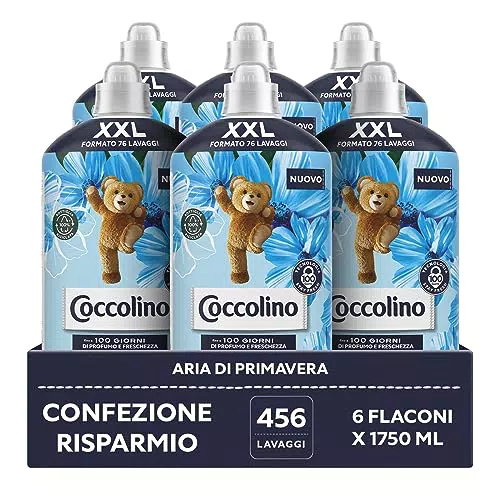 Coccolino Ammorbidente Concentrato Aria di Primavera, Formato XXL, 456 Lavaggi
