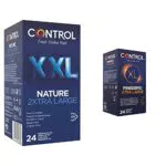 CONTROL Nature XXL Preservativi taglia double extra large - 24 profilattici & Finissimo Xl Preservativi Super Sottili 0.05 mm Extra Large - 24 Profilattici