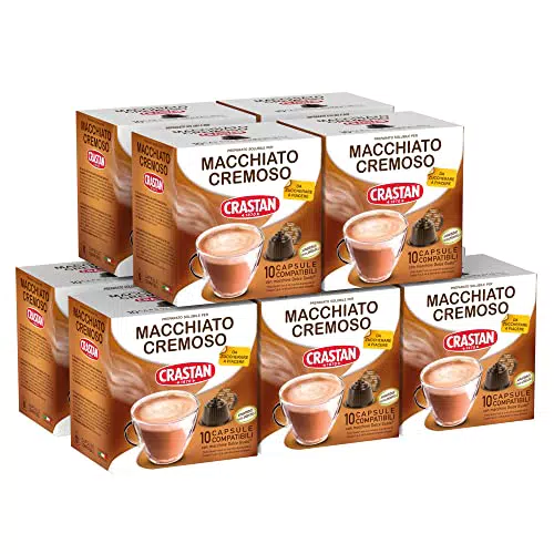 Crastan Capsule Compatibili Dolce Gusto - Caffe macchiato cremoso - 10 confezioni da 10 capsule