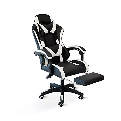 Cribel Omega Sedia da Gaming, Pelle Sintetica, Nero/Bianco