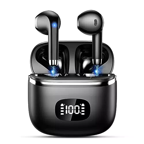 Cuffie Bluetooth, Auricolari Bluetooth 5.3 Stereo HiFi Immersivo con 4 HD Mic